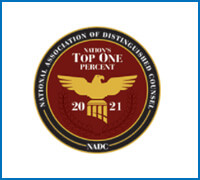 Top one Percent - National Association of Distinguished Counsel - 2021